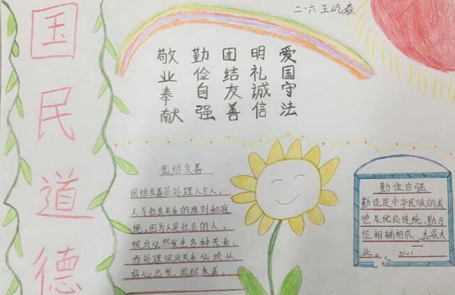 小学生公民道德宣传手抄报图片