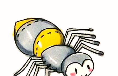 卡通可爱蜘蛛简笔画的画法