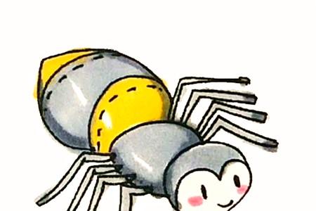 卡通可爱蜘蛛简笔画的画法