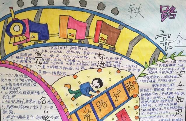 小学生爱护铁路手抄报