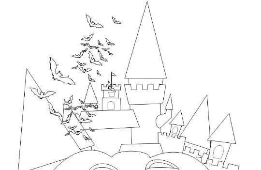 万圣节城堡简笔画图片大全 万圣节幽灵城堡怎么画