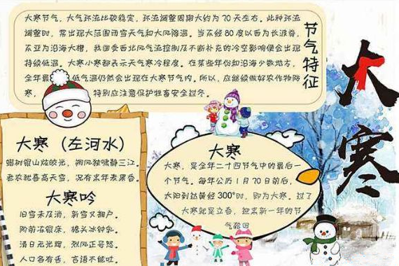 大寒手抄报简单又漂亮四年级