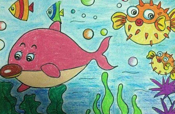 海底世界儿童画图片大全集 儿童画海底世界图片大全