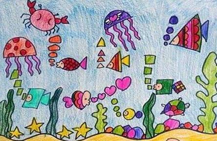 儿童画海底世界图片怎么画 海底世界儿童画图片大全带颜色的
