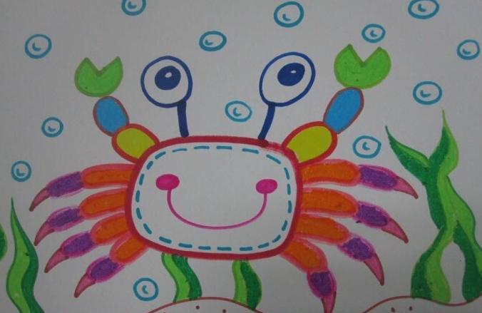关于螃蟹的儿童画图片大全 螃蟹儿童画大全带颜色