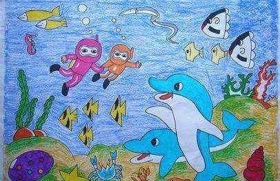 关于海豚的儿童画图片大全 可爱的海豚怎么画图片