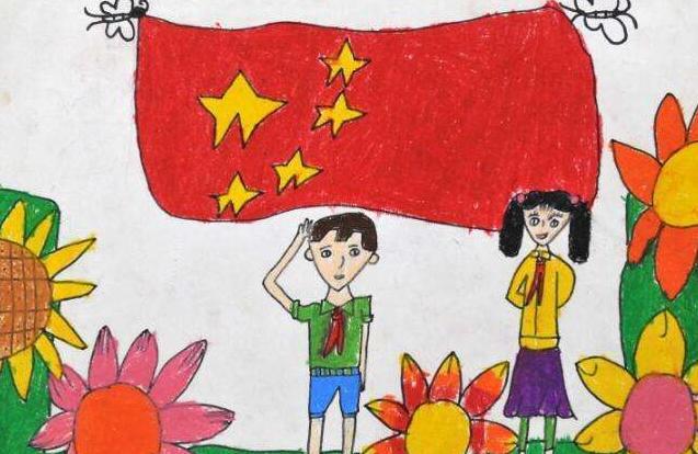 五星红旗为主题的儿童画图片大全 儿童画国旗图片大全主题画