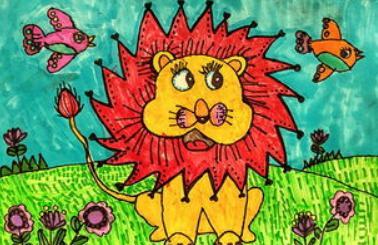 关于狮子的儿童画画大全图片 动物狮子儿童画图片大全图片