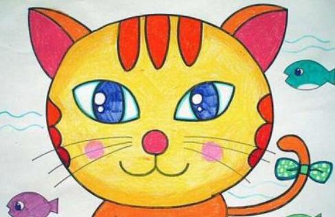 儿童画猫咪图片大全可爱 关于猫咪的儿童画图片大全
