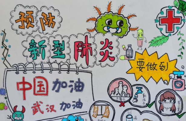 2020抗击疫情儿童画 抗击疫情,中国加油儿童画