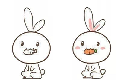 兔子简笔画图片带颜色步骤 吃胡萝卜的兔子简笔画彩色