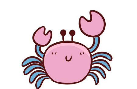 简笔画螃蟹的简单画法涂颜色
