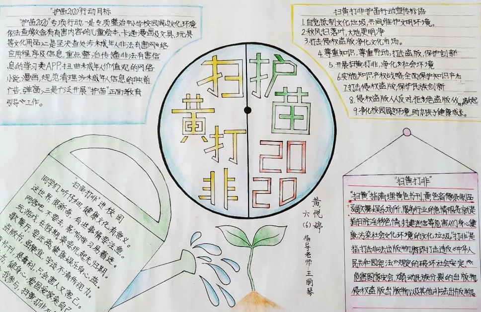 关于扫黄打非的手抄报图片简单