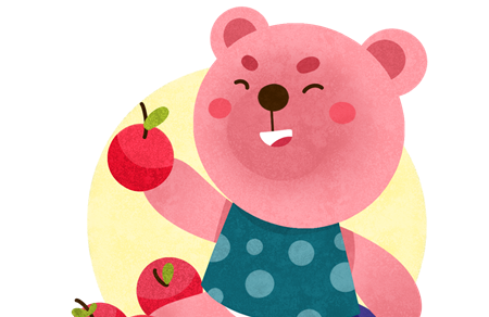小熊种苹果的故事