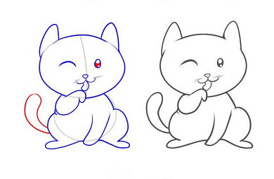 可爱的小猫咪简笔画怎么画