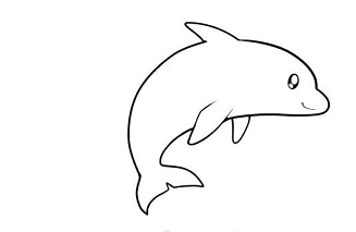 怎么画可爱的小海豚简笔画