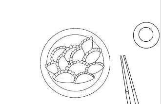一盘饺子简笔画怎么画