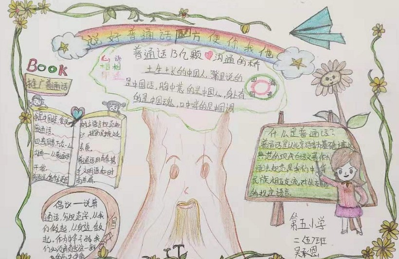 小学生推广普通话的手抄报三年级