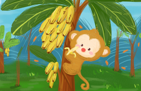 喜欢上幼儿园的小猴子故事