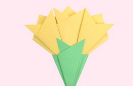 手工折纸康乃馨花朵制作方法