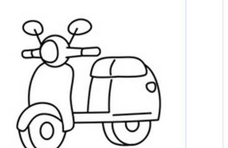 幼儿摩托车简单画法