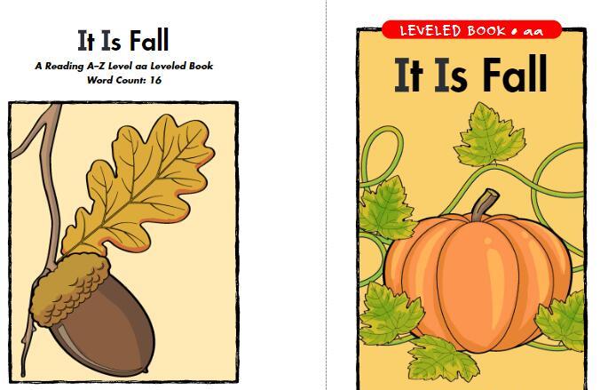 美国Raz分级阅读绘本《It Is Fall》pdf资源免费下载