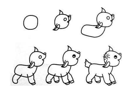 幼儿园动物简笔画步骤图