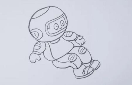 宇航员简笔画步骤图