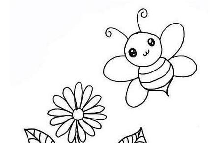 蜜蜂采蜜的简笔画怎么画