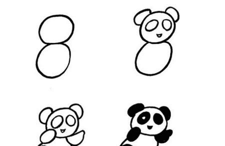 大熊猫简笔画步骤图