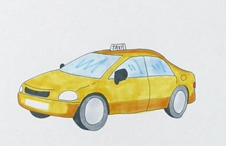出租车怎么画简单画法