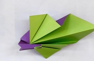孔雀折纸步骤图解法