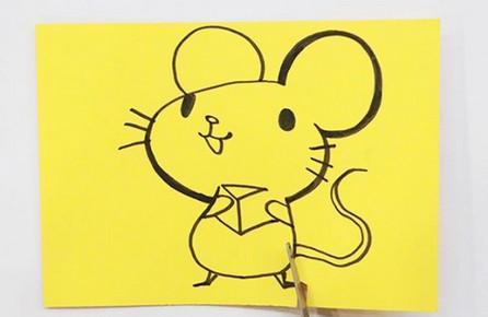 小老鼠剪纸步骤图解