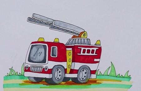 消防车怎么画简笔画步骤