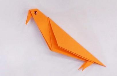 小鸟折纸步骤图解法