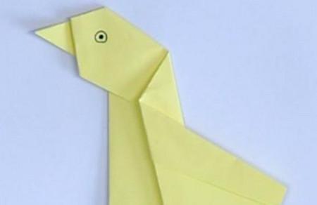 小鸭子折纸步骤图解法
