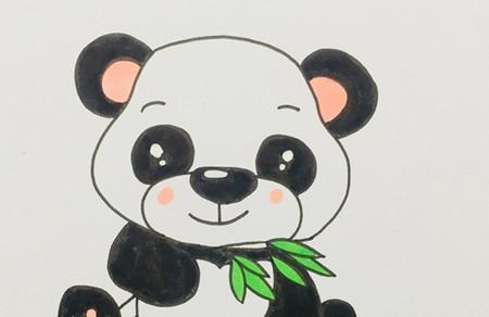 熊猫吃竹子简笔画步骤