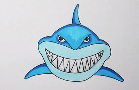 巨齿鲨简笔画怎么画