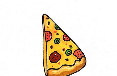 披萨怎么画简笔画步骤教程