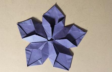 折纸五瓣花步骤图解