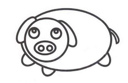 小猪怎么画最可爱的简单画法