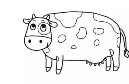 奶牛的简笔画画法步骤图