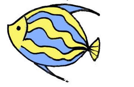 条纹鱼简笔画彩色