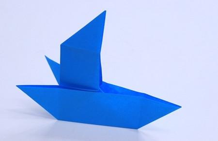 手工折纸帆∑船折法图解