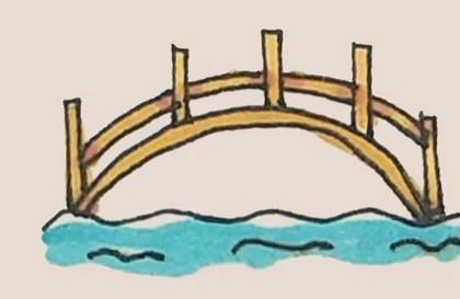 木桥的简笔画图片步骤