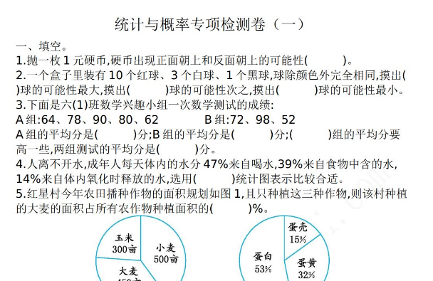 2021年北京版小升初统计与概率专项复习题及答案一免费下载