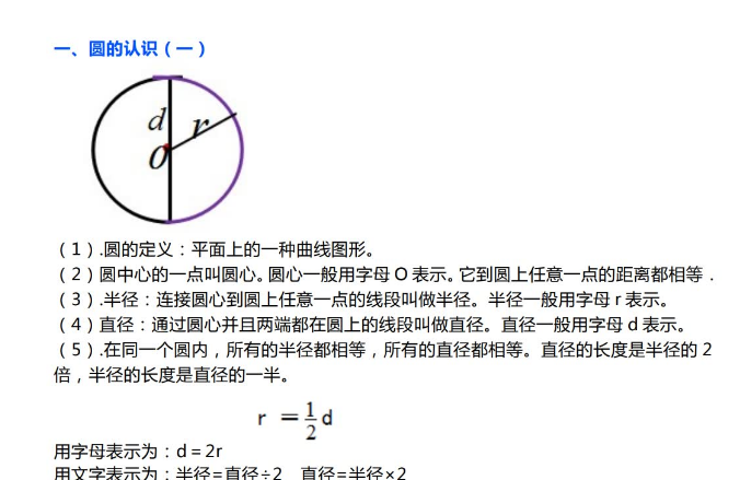 北师大版六年级数学上册第一单元知识要点