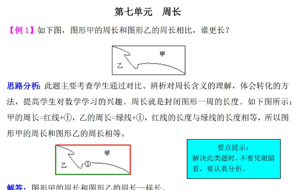 2021年西师大版三年级数学第七单元周长试题解析