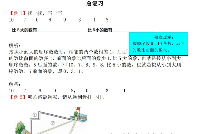 2021年北师大版一年级数学上册总复习试题解析