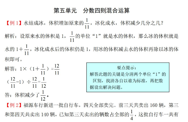 2021年苏教版六年级上册第五单元分数四则混合运算试题解析​